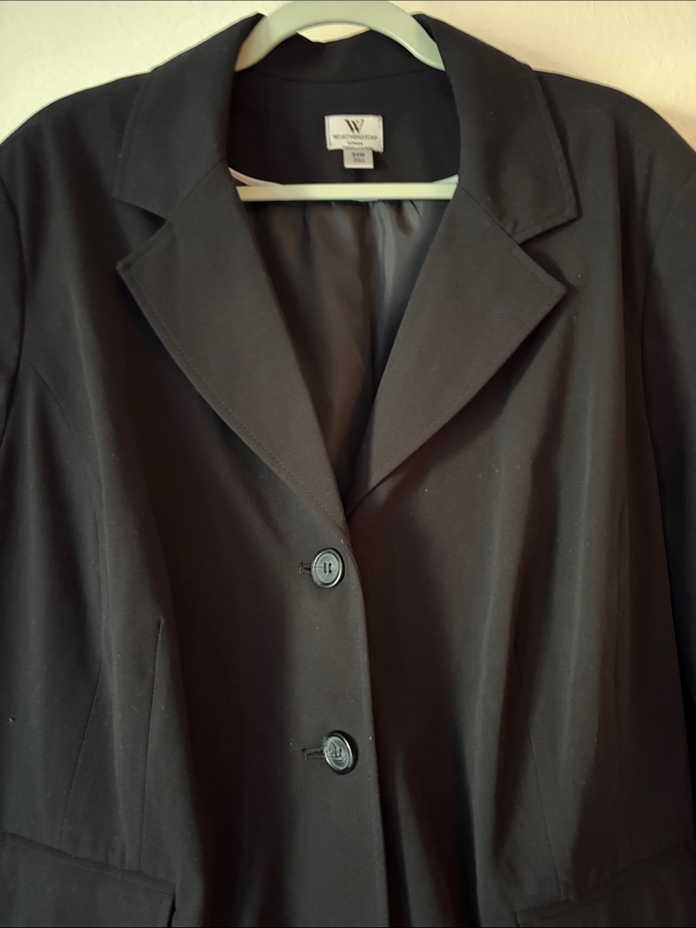 Worthington Women's Black Blazer Jacket Size 24W Like New Career Classic